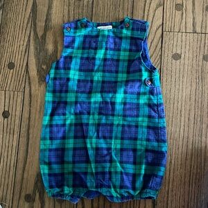 Janie and Jack Boys one piece blackwatch romper